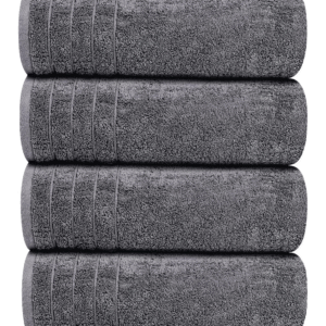 Towels Pack of 4 Extra Large Bath Towels 30 x 60 Inches, 100% Cotton, Larger & Lighter Weight