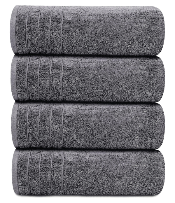 Towels Pack of 4 Extra Large Bath Towels 30 x 60 Inches, 100% Cotton, Larger & Lighter Weight